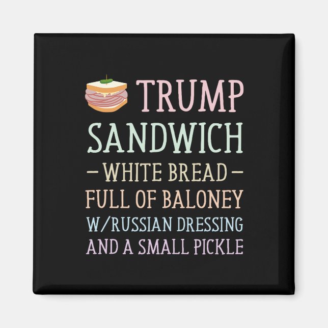 Imán Rótulo anti sandwich de Trump es gracioso (Frente)