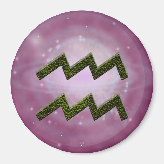 Imán Rótulo Astrológico de Color Acústico Zodiaco (Frente)