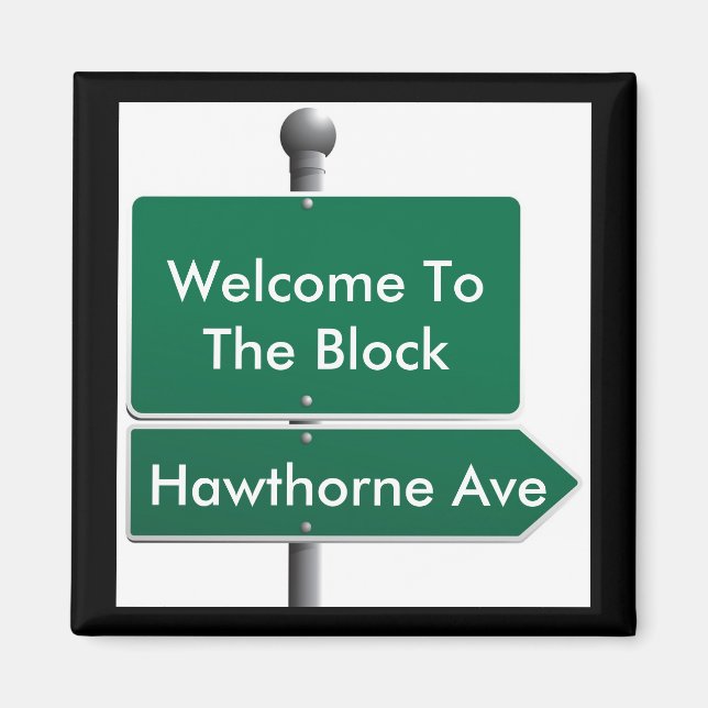 Imán Rótulo callejero personalizado (Frente)