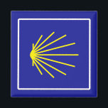 Imán Rótulo Camino de Santiago, España<br><div class="desc">Esta es una señal real del Camino de Santiago en España con el símbolo de Santiago el Apóstol: una concha.</div>