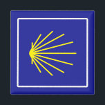 Imán Rótulo Camino de Santiago, España<br><div class="desc">Esta es una señal real del Camino de Santiago en España con el símbolo de Santiago el Apóstol: una concha.</div>
