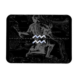 Imán Rótulo cromado como Aquarius Zodiac en Hevelius