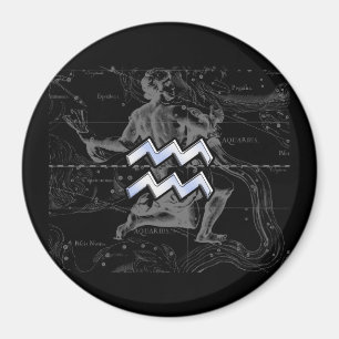 Imán Rótulo cromado como Aquarius Zodiac en Hevelius