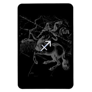 Imán Rótulo cromado como Sagittarius Zodiac Decoración 