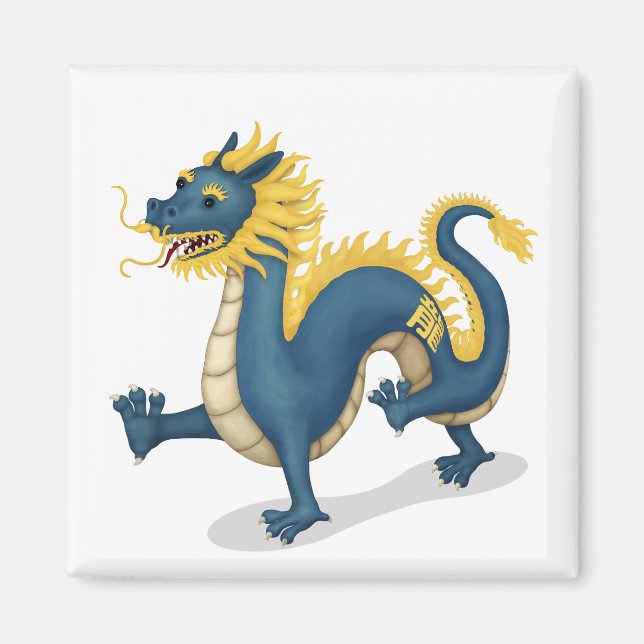 Imán Rótulo de astrología Zodiac Dragon chino (Frente)