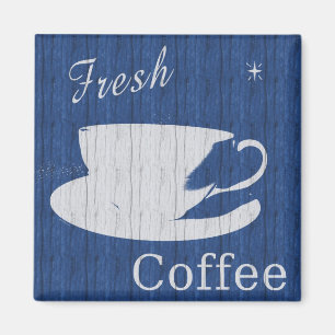 Imán Rótulo de café fresco y secado