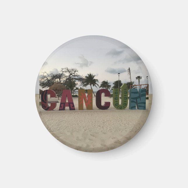 Imán Rótulo de Cancún - Playa Delfines, México Magnet (Frente)