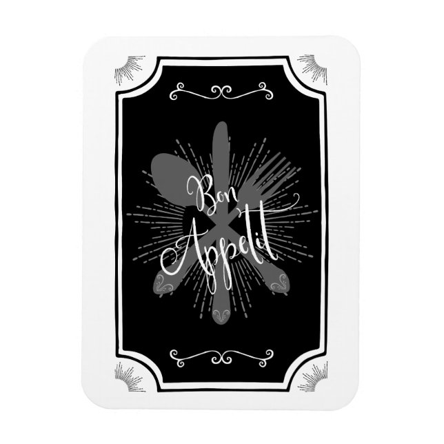 Imán Rótulo de cocina antigua - Bon Appetit (Vertical)