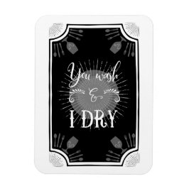 Imán Rótulo de cocina antigua - Lavas y me secamos