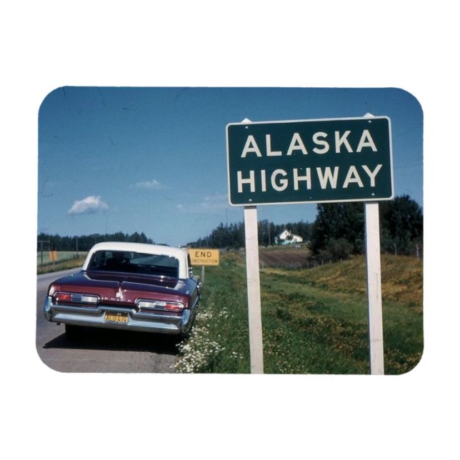 Imán Rótulo de la autopista Alaska 1962 Vintage (Horizontal)