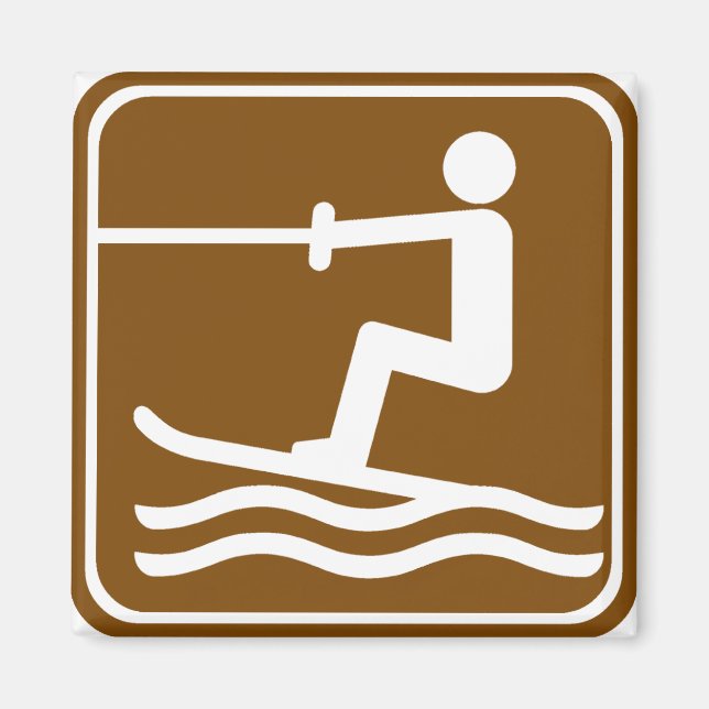Imán Rótulo de la autopista de esquí acuático (Frente)