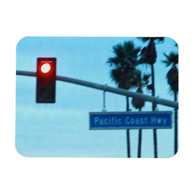 Imán Rótulo de la autopista de la costa del Pacífico Ca (Horizontal)