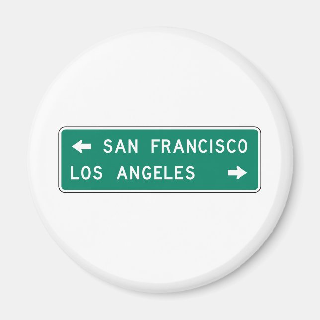 Imán Rótulo de la autopista de San Francisco Los Ángele (Frente)