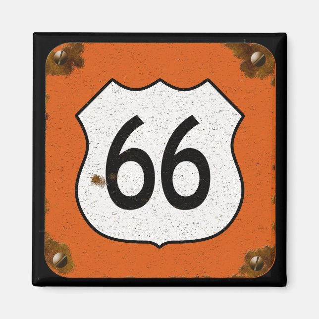 Imán Rótulo de la autopista Route 66 (Frente)