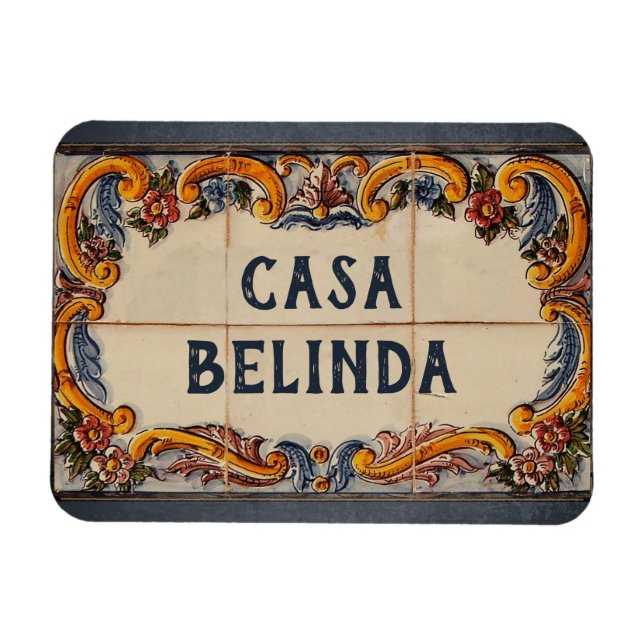 Imán Rótulo de la Casa de España (personalizable de tex (Horizontal)