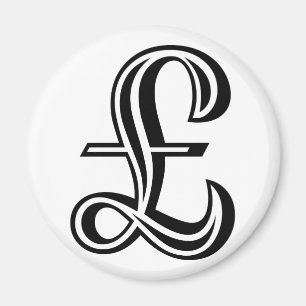 Imán Rótulo de la libra - negro