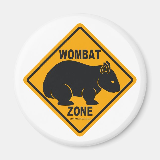 Imán Rótulo de la zona de Wombat (Frente)