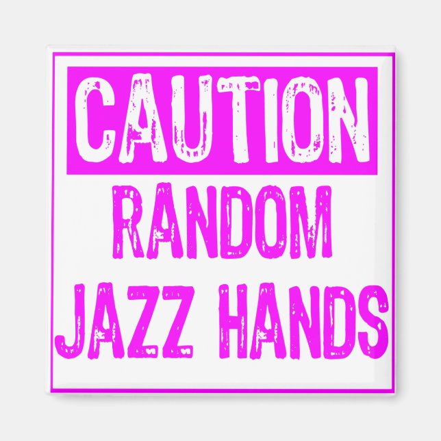 Imán Rótulo de precaución - Manos de Jazz Púrpura (Frente)
