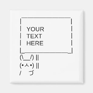Imán Rótulo de protesta de Bunny / Arte de texto ASCII