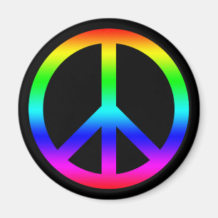 Imán Rótulo De Símbolo De Paz De Gradiente Arcoiris Sob