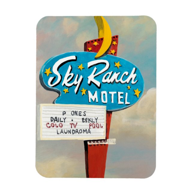 Imán Rótulo de Sky Ranch Motel (Vertical)