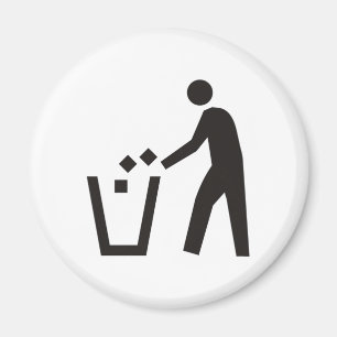 Imán Rótulo del bote de basura