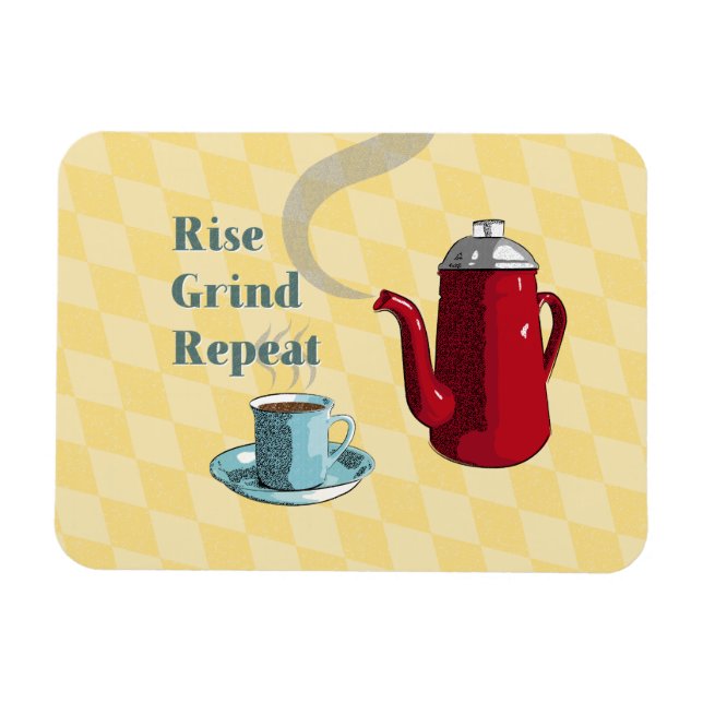 Imán Rótulo del café del siglo medio l retro (Horizontal)