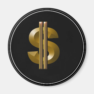 Imán Rótulo del dólar dorado