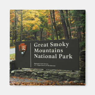 Imán Rótulo del otoño del parque nacional de Great