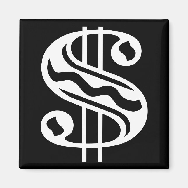 Imán Rótulo en dólares - Blanco (Frente)