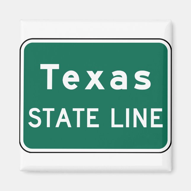 Imán Rótulo Estatal de Línea de Carretera de Texas (Frente)