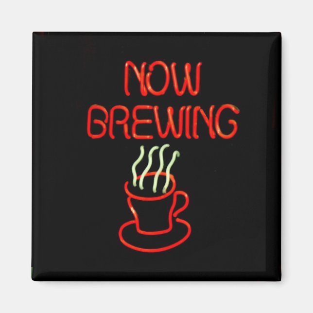 Imán Rótulo Fun Neon Coffee Brewing (Frente)