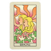 Rótulo Gemini Zodiac Resumen Art Vintage