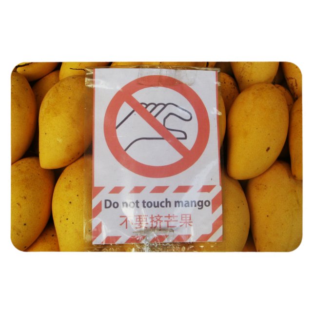 Imán Rótulo gracioso 'No toques mango' (Horizontal)
