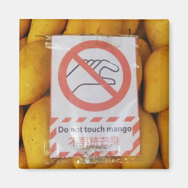 Imán Rótulo gracioso 'No toques mango' (Frente)