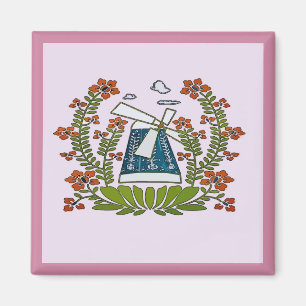 Imán Rótulo Hex, Pennsylvania Dutch, Windmill