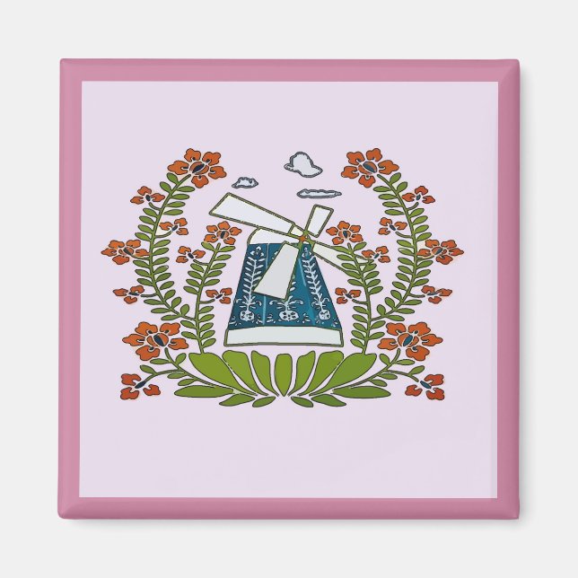 Imán Rótulo Hex, Pennsylvania Dutch, Windmill (Frente)