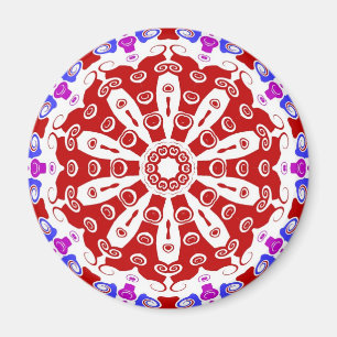 Imán Rótulo hexagonal rojo