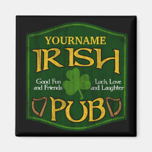 Imán Rótulo irlandés personalizado del Pub