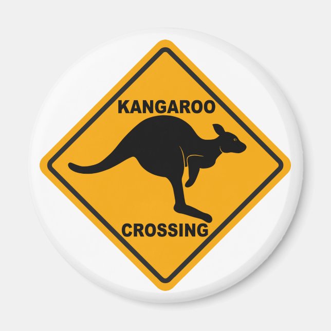 Imán Rótulo Kangaroo Crossing (Frente)