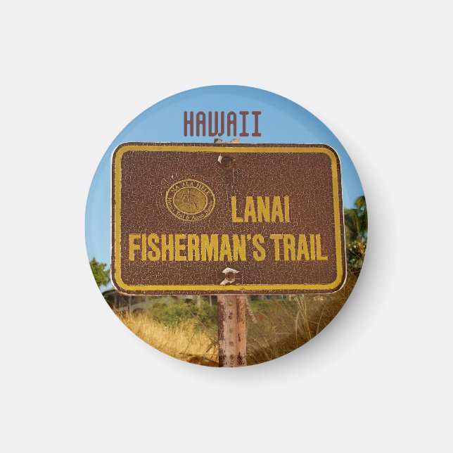 Imán Rótulo Lanai Hawaii Beach Trail (Frente)