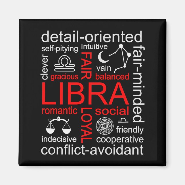 Imán Rótulo Libra Zodiac (Frente)