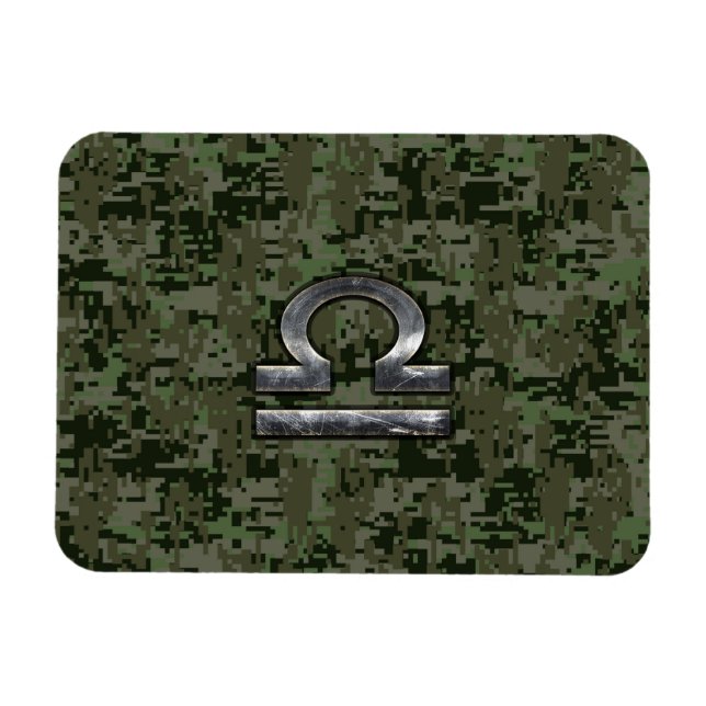 Imán Rótulo Libra Zodiac en camo digital Woodland Green (Horizontal)