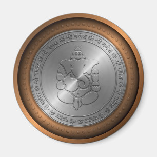 Imán Rótulo metálico de Emossed Ganesha