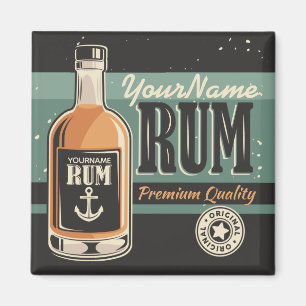 Imán Rótulo retro del frasco de licor de aluminio perso