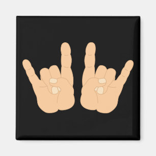 Imán Rótulo Rock and Roll Hand