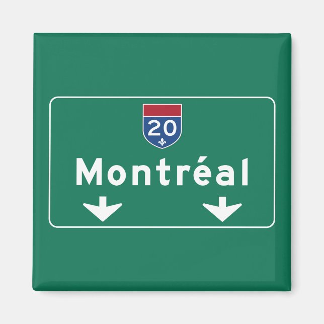 Imán Rótulo vial de Montreal, Canadá (Frente)