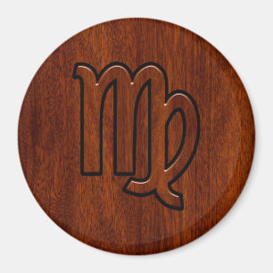 Imán Rótulo Virgo al estilo de la madera de Mahogany