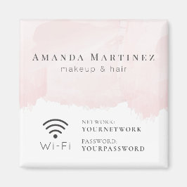 Imán Rótulo Wi-Fi Rubor Pink Watercolor
