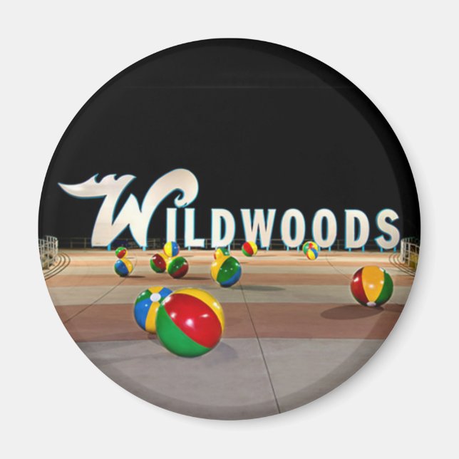 Imán Rótulo Wildwoods en Wildwood New Jersey (Frente)